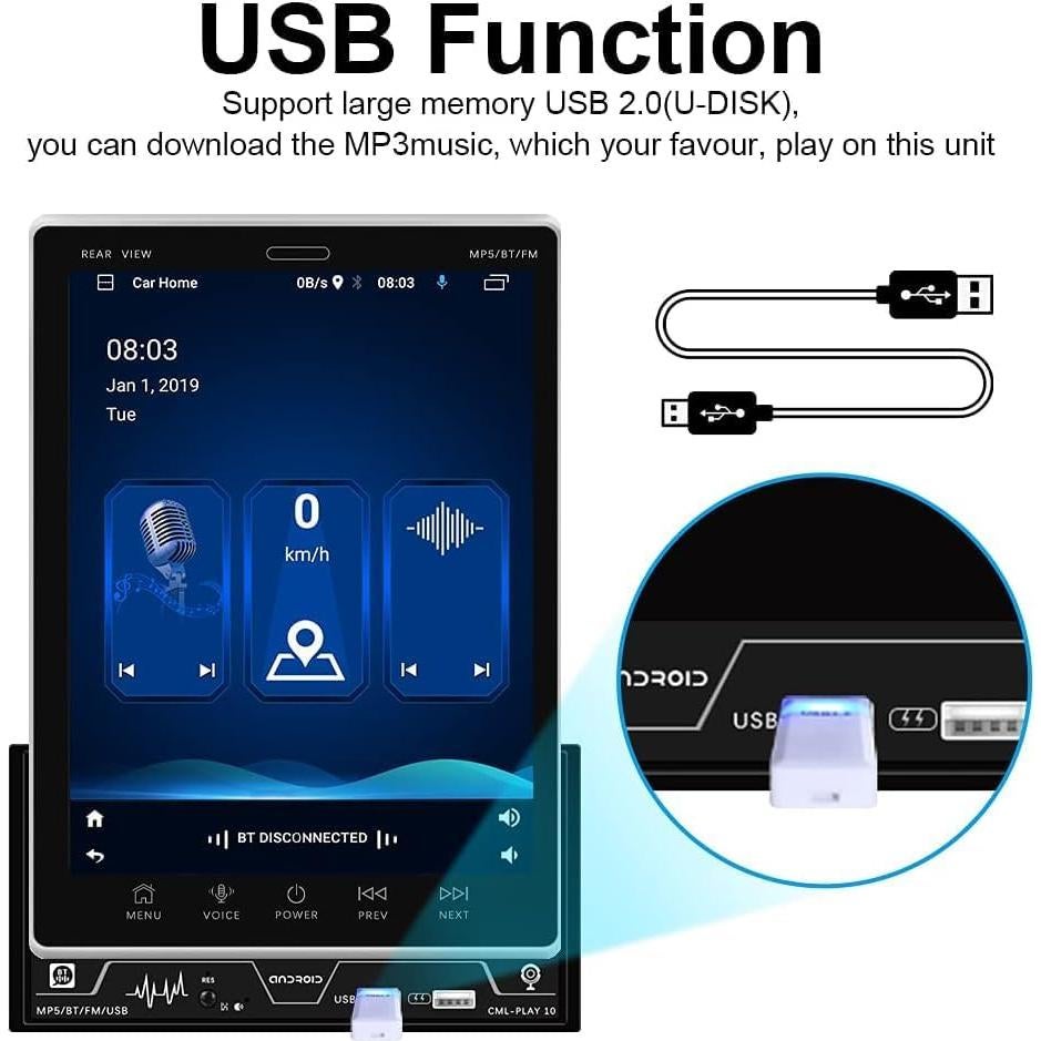 Radio de Coche Android 15 Hikity 9.5" Pantalla Táctil GPS Bluetooth