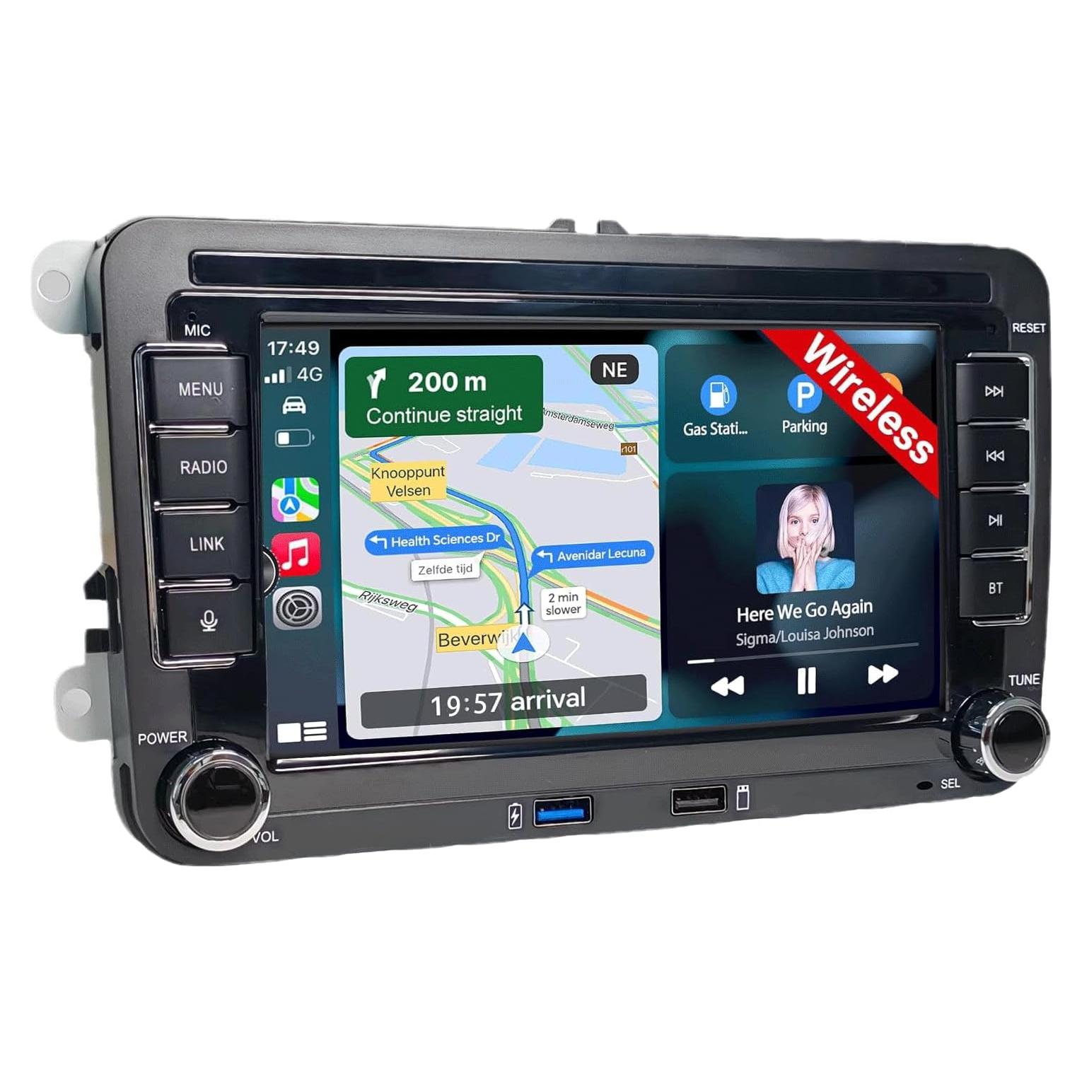 Estéreo de Coche Doble DIN Prideoy 7" para Volkswagen/Seat