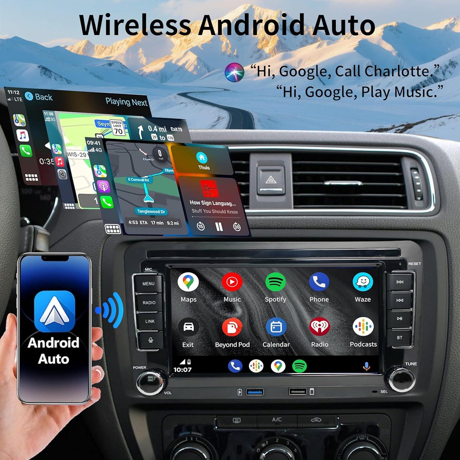 Estéreo de Coche Doble DIN Prideoy 7" para Volkswagen/Seat