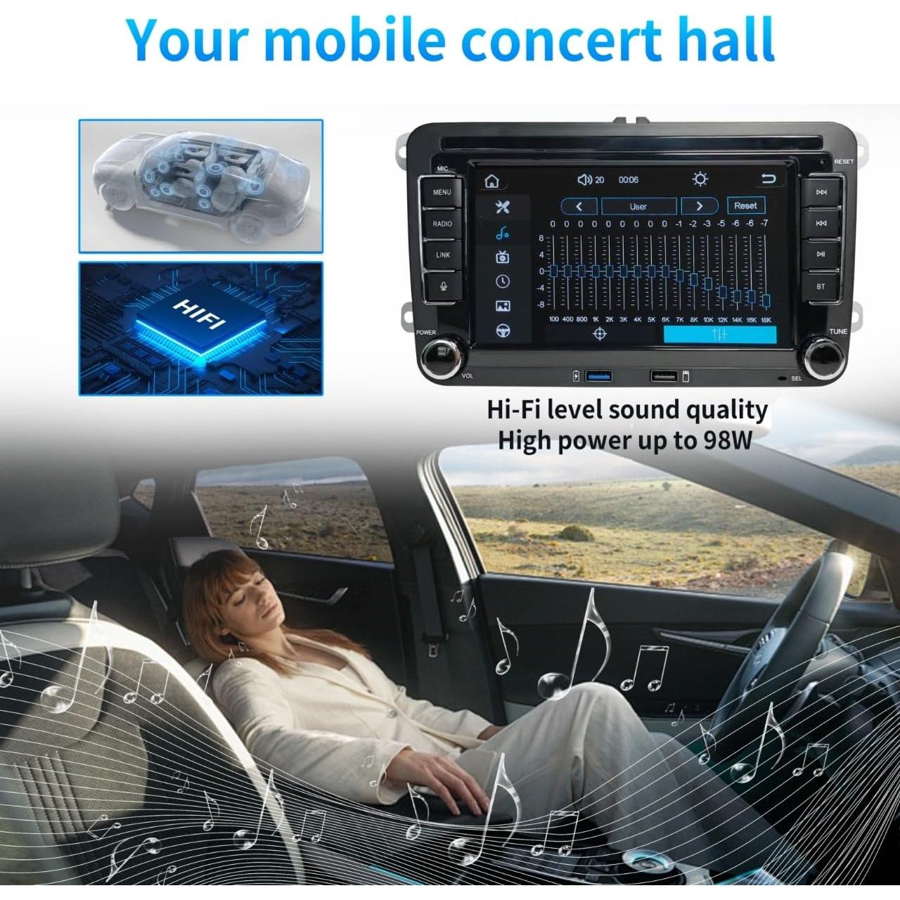 Estéreo de Coche Doble DIN Prideoy 7" para Volkswagen/Seat