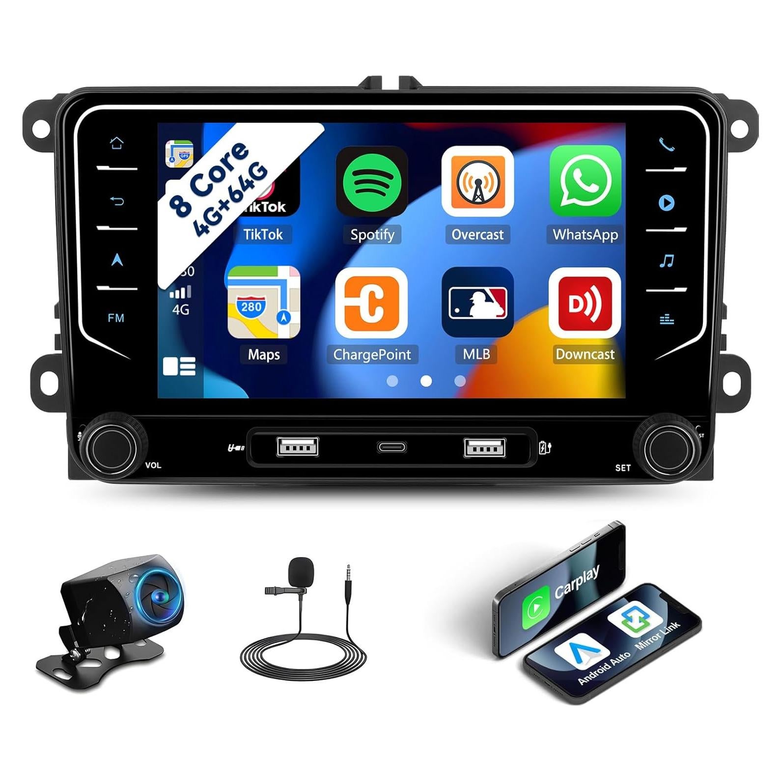 Radio Estéreo Android 7" UNITOPSCI para VW 4G+64G 8 Núcleos