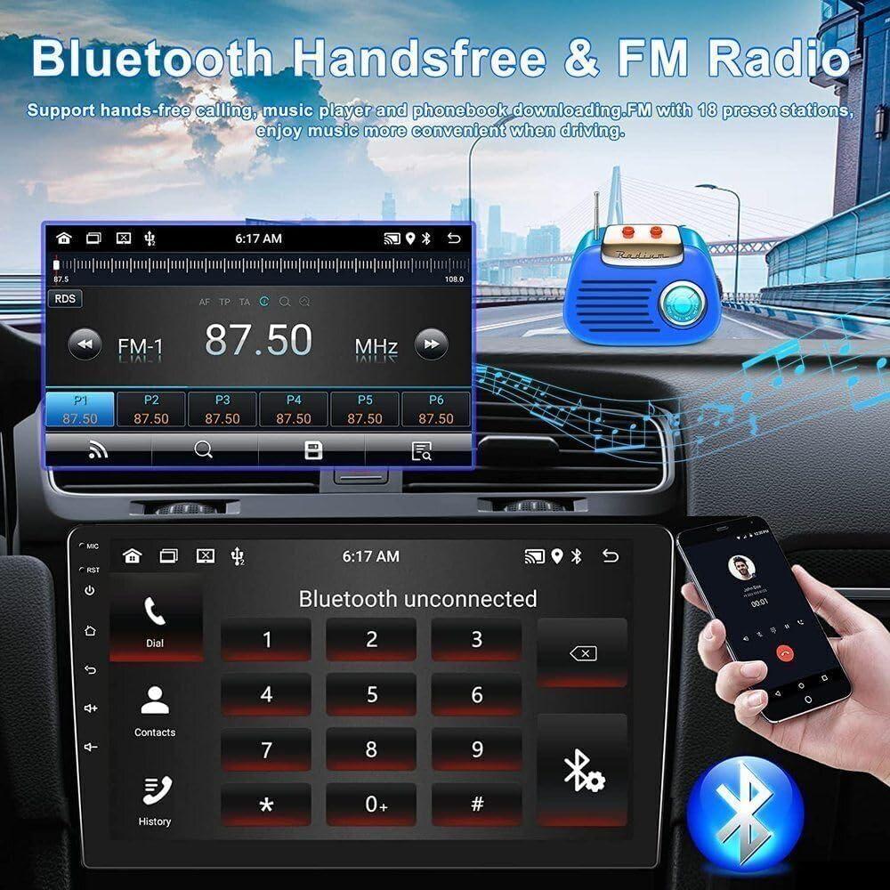Radio Estéreo Doble Din Slakerbe 9" Android 14 GPS Bluetooth