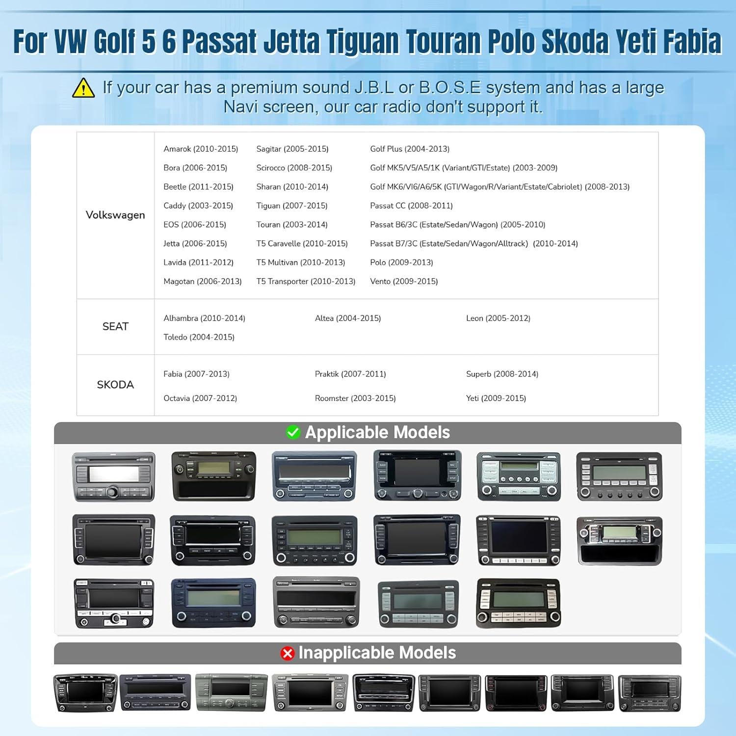 Radio de Coche Android Naifay 10.1" para VW Golf Passat Jetta
