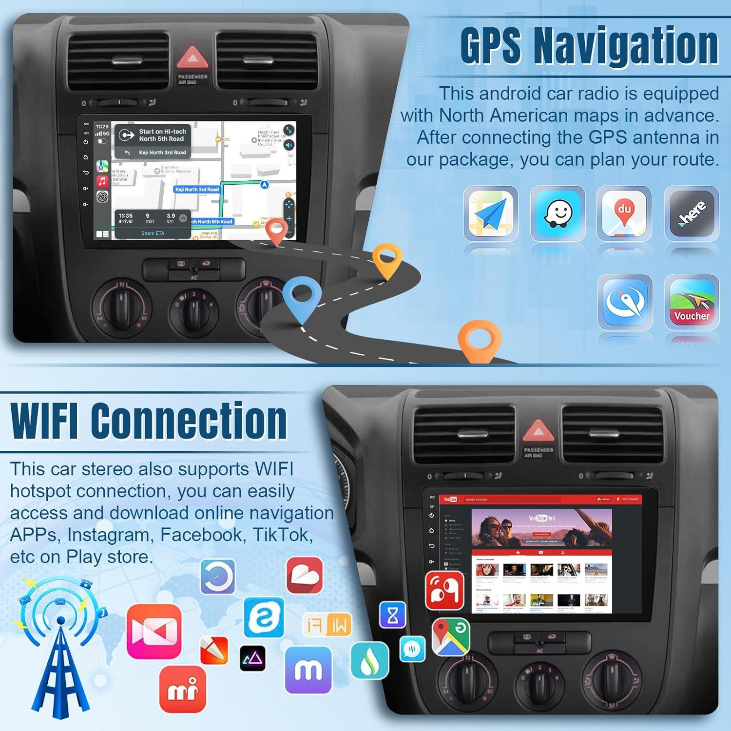 Radio de Coche Android Naifay 10.1" para VW Golf Passat Jetta