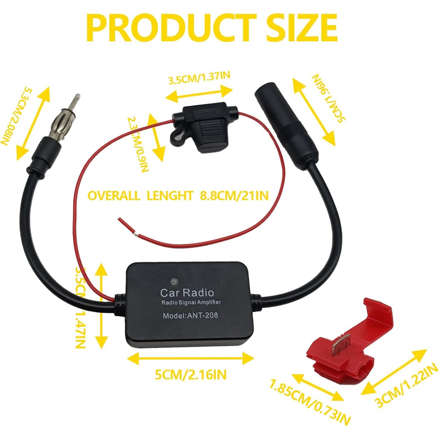 Amplificador de Señal de Antena para Coche KEVWR 12V Universal