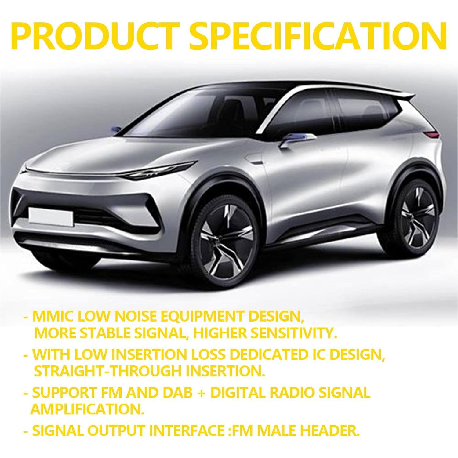 Amplificador de Señal de Antena para Coche KEVWR 12V Universal