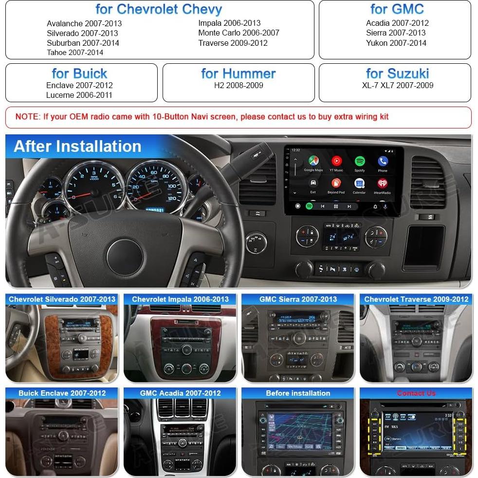 Radio Estéreo 13.1" ASURE para Chevy Silverado y GMC Sierra 1500