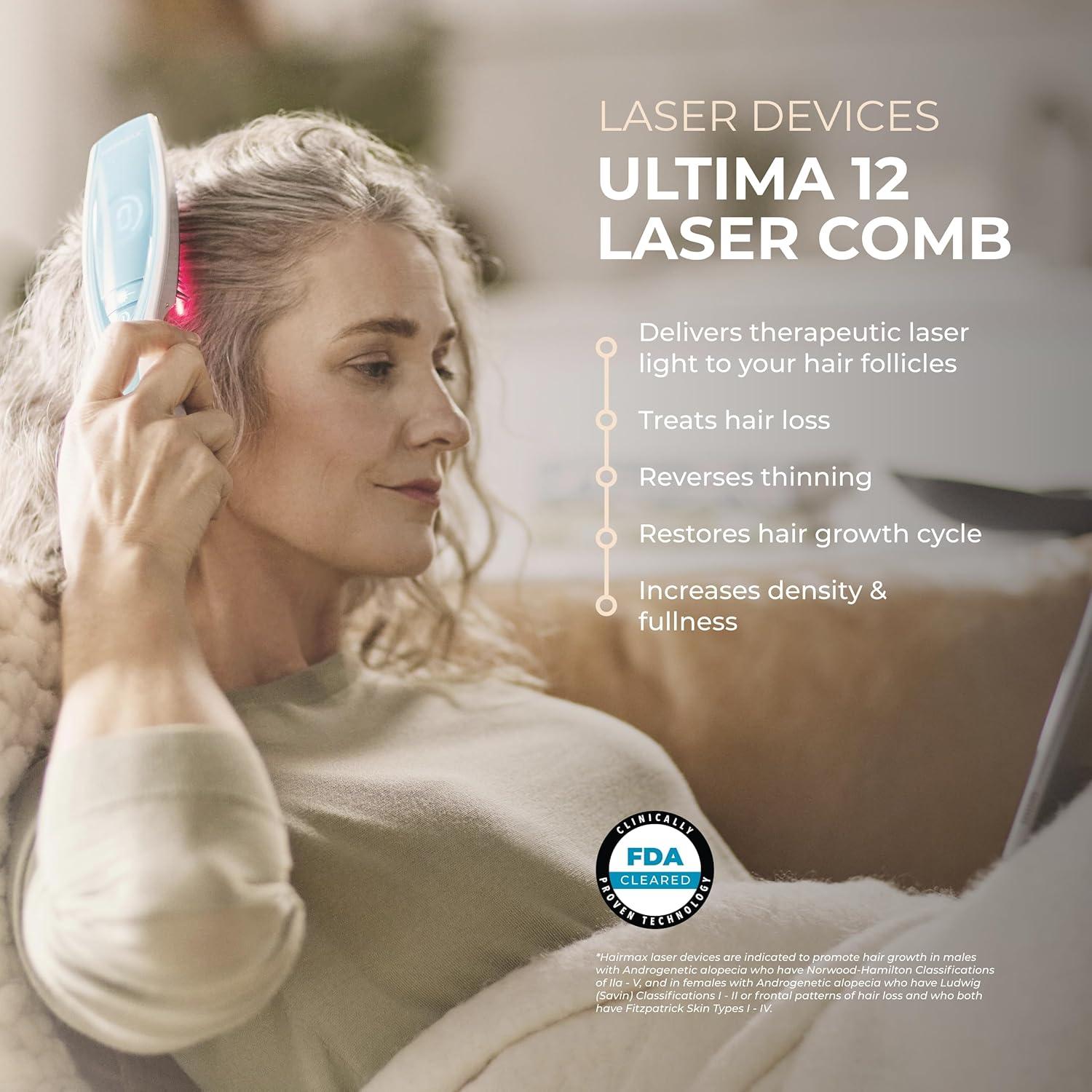 Hairmax Ultima 12 LaserComb - Tratamiento Capilar Inalámbrico