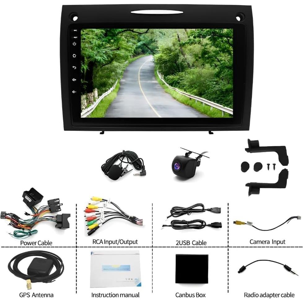 Estéreo de Coche Ftoghe 9" Android 13 para Mercedes R171 2004-2010