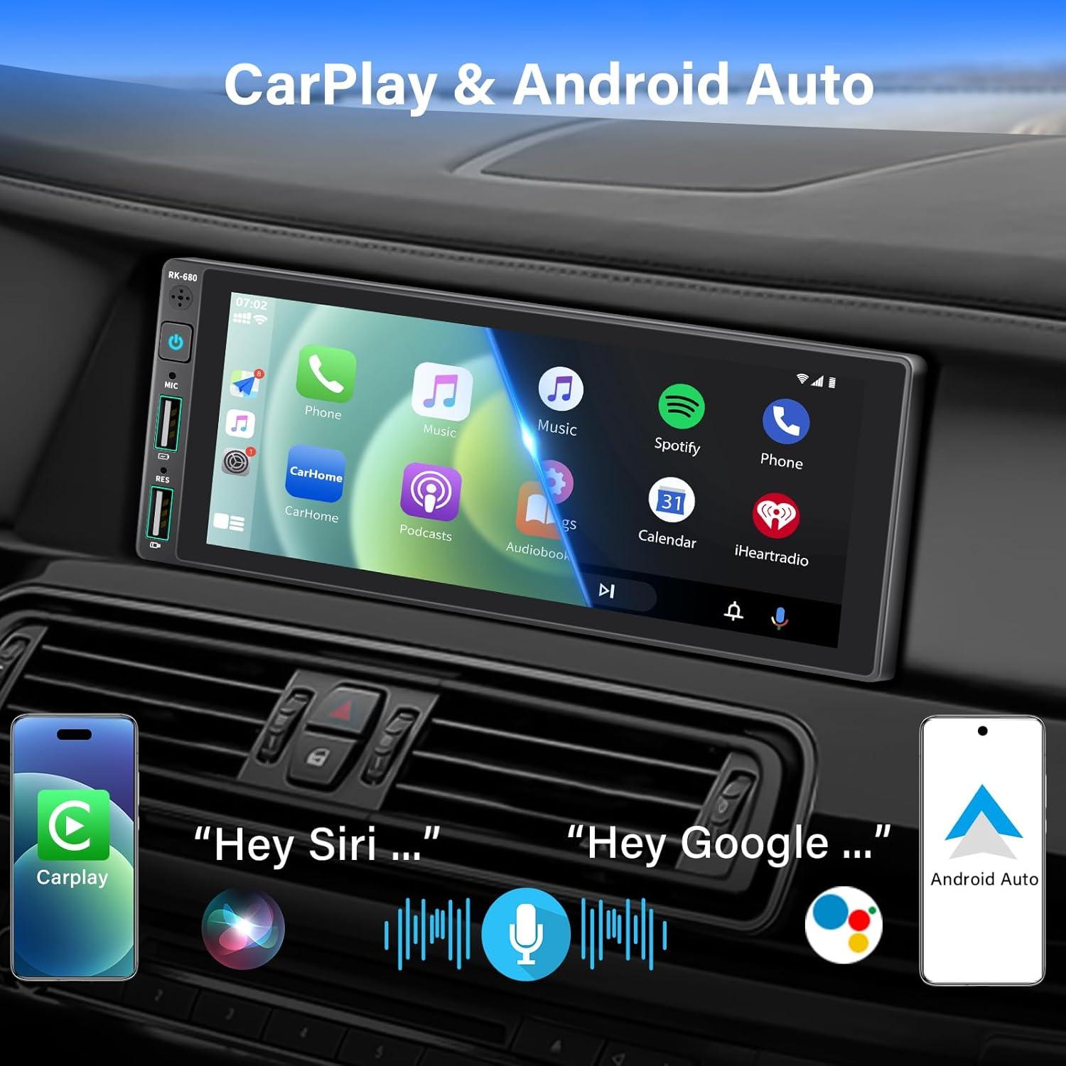 Radio de Coche REAKOSOUND Single DIN 6.9" Bluetooth GPS