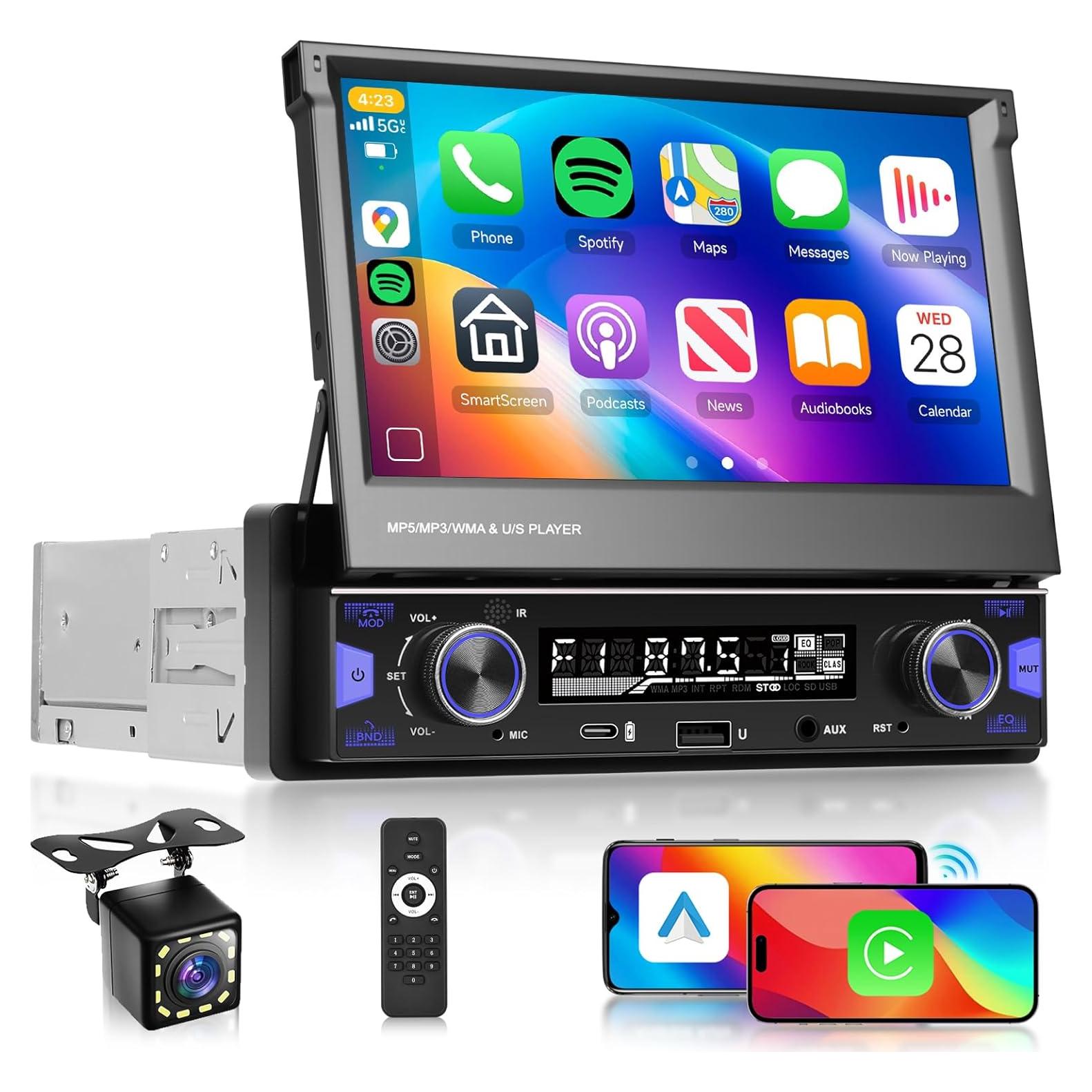 Estéreo de Coche Driauto 1 Din Pantalla Táctil 7" CarPlay