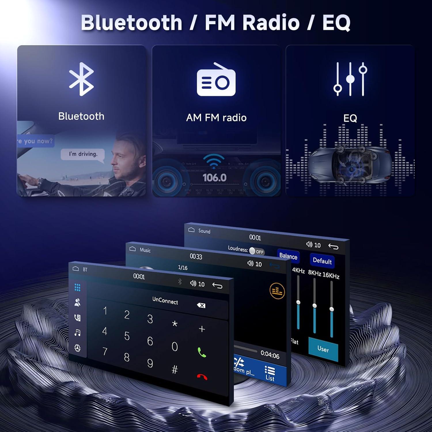 Estéreo de Coche Driauto 1 Din Pantalla Táctil 7" CarPlay