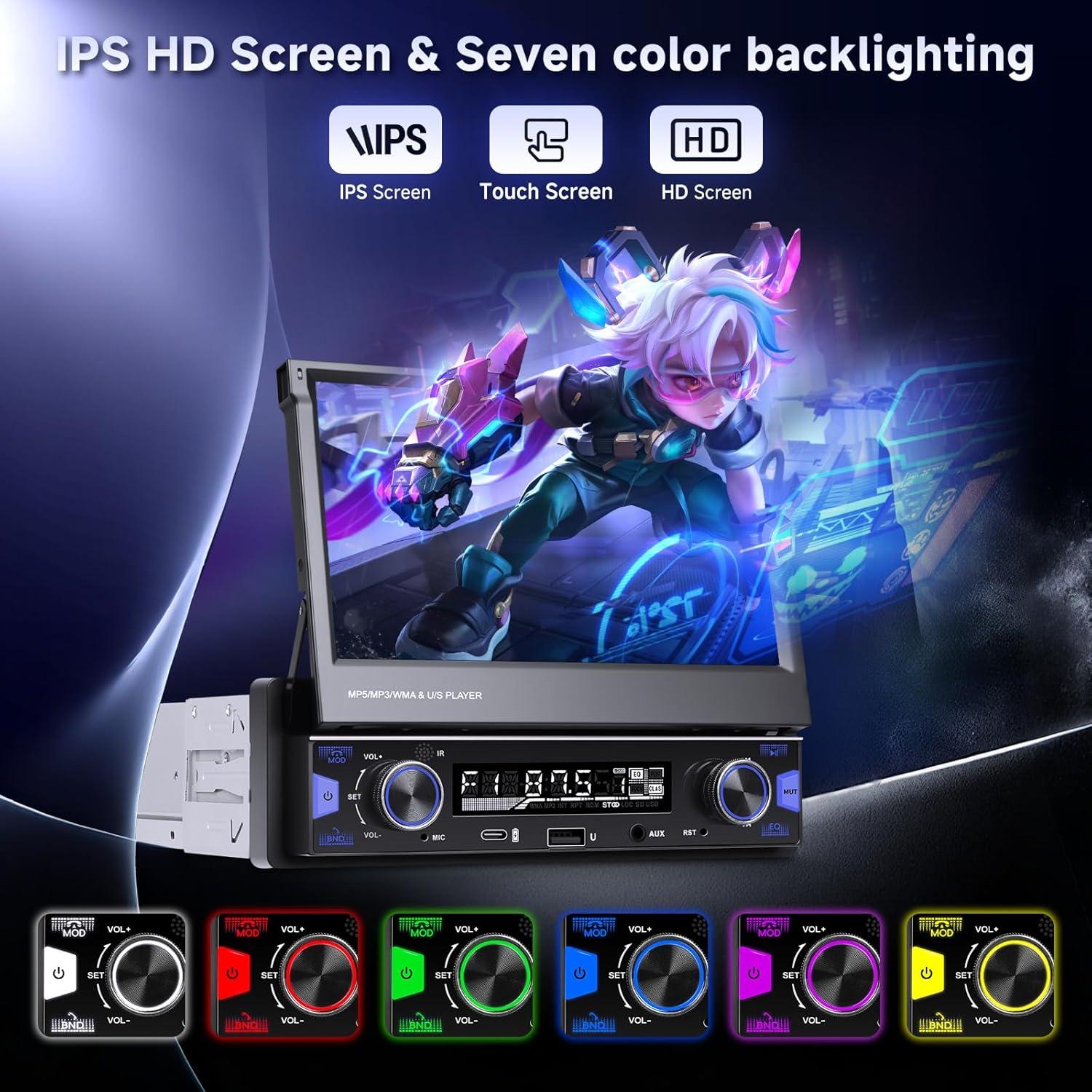 Estéreo de Coche Driauto 1 Din Pantalla Táctil 7" CarPlay