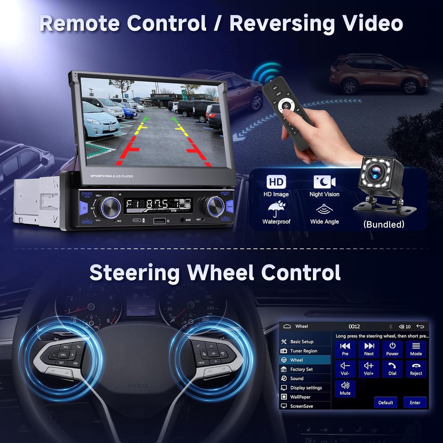 Estéreo de Coche Driauto 1 Din Pantalla Táctil 7" CarPlay