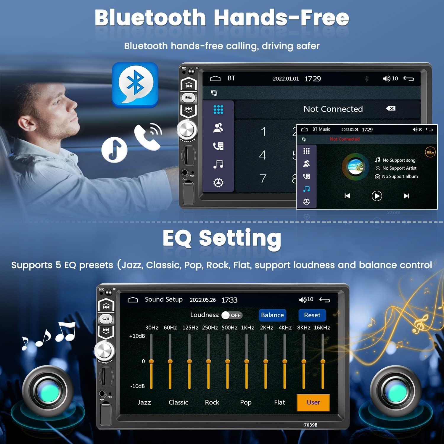 Radio de Coche 1 Din Mantian 7" CarPlay Bluetooth USB AUX