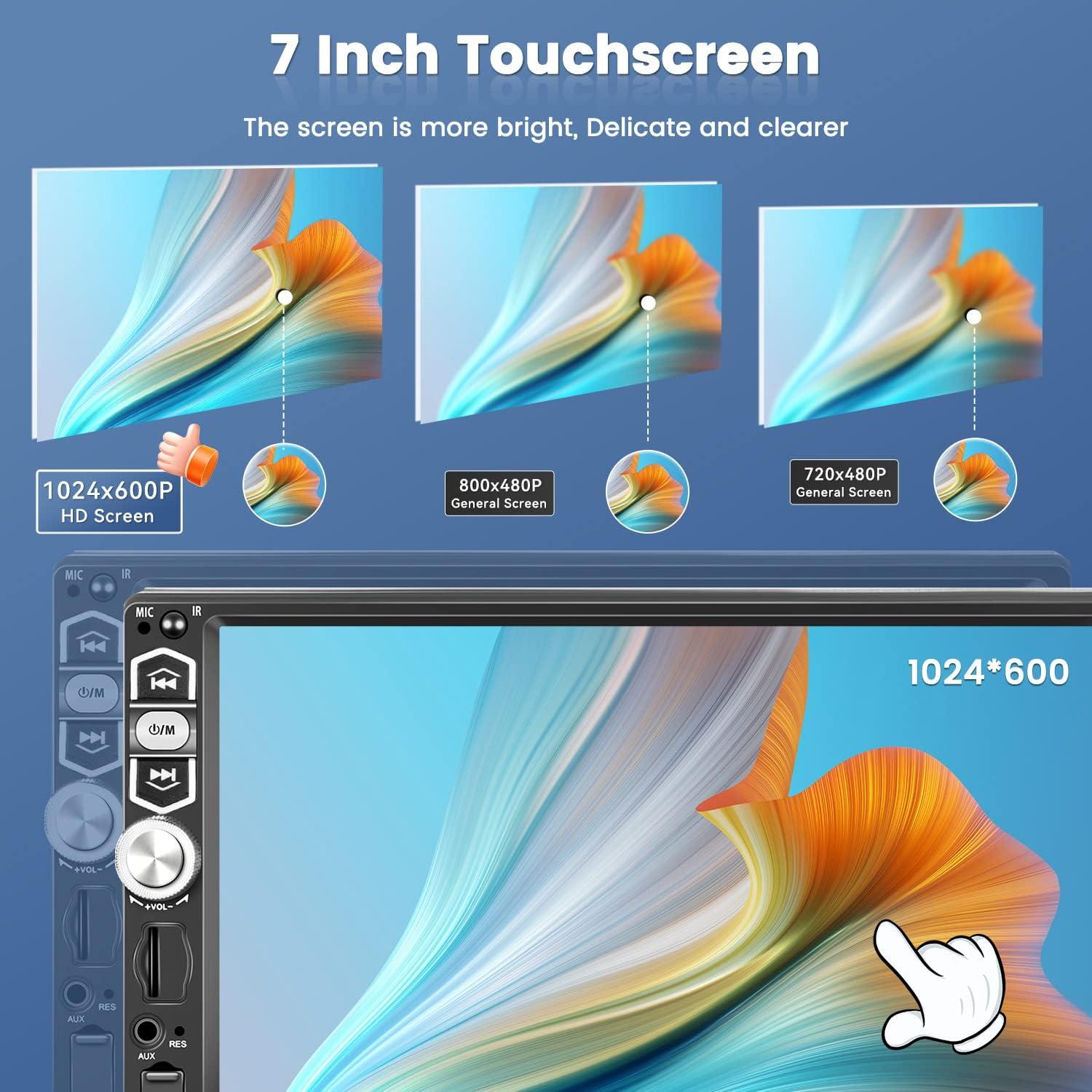 Radio de Coche 1 Din Mantian 7" CarPlay Bluetooth USB AUX