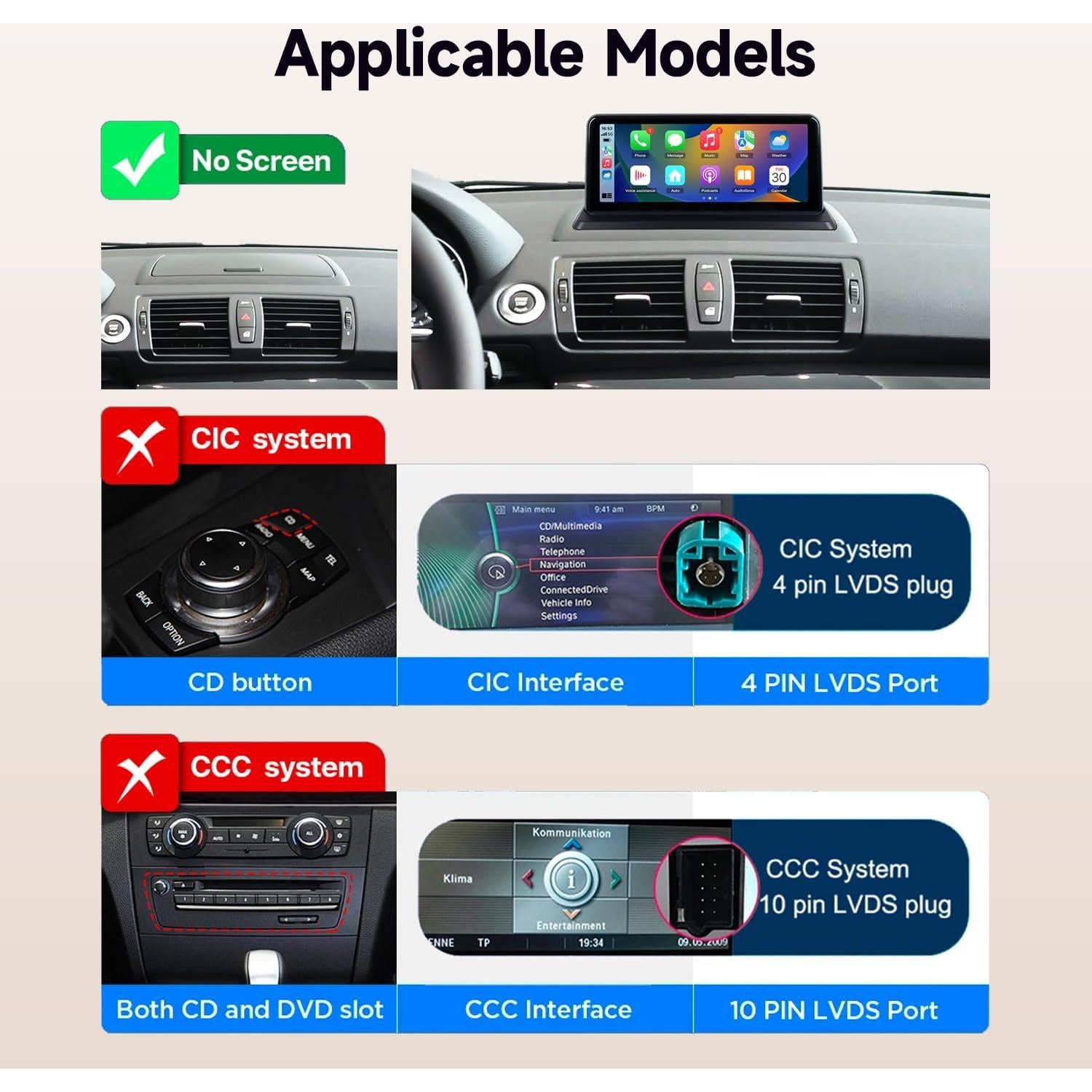 Pantalla Multimedia 10.25" Linux BMW E87 2006-2012 Carplay BT