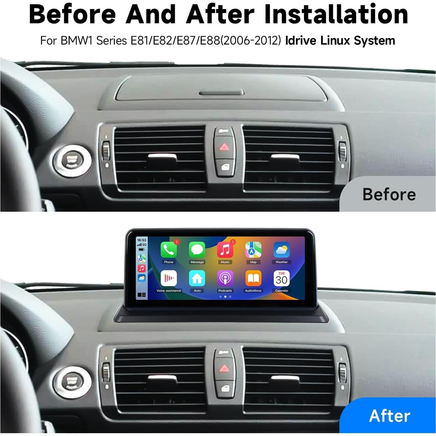 Pantalla Multimedia 10.25" Linux BMW E87 2006-2012 Carplay BT