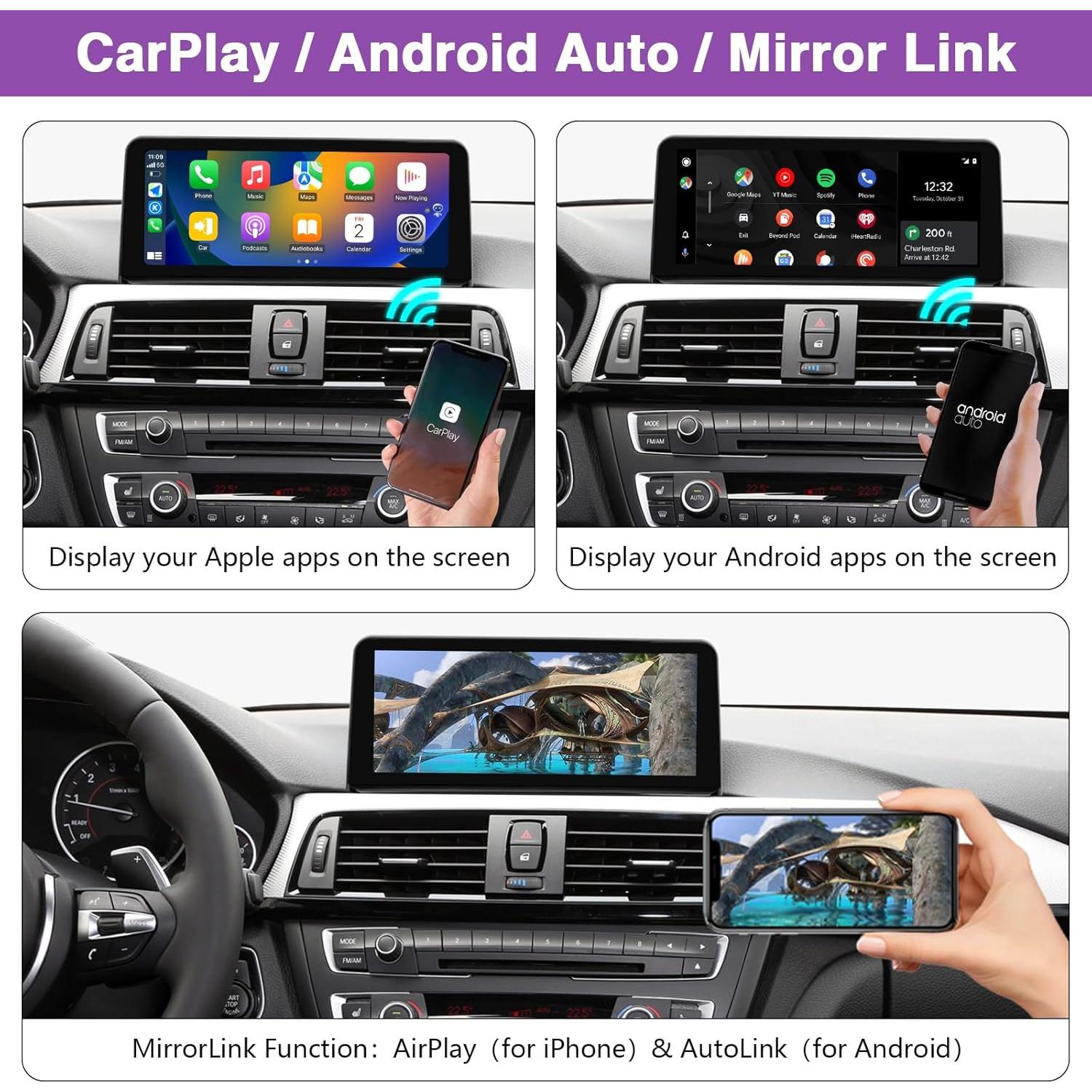 Receptor Multimedia NINETOM 10.25" CarPlay Android Auto BMW NBT