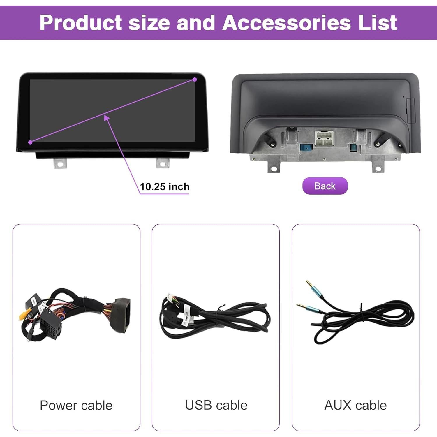 Receptor Multimedia NINETOM 10.25" CarPlay Android Auto BMW NBT