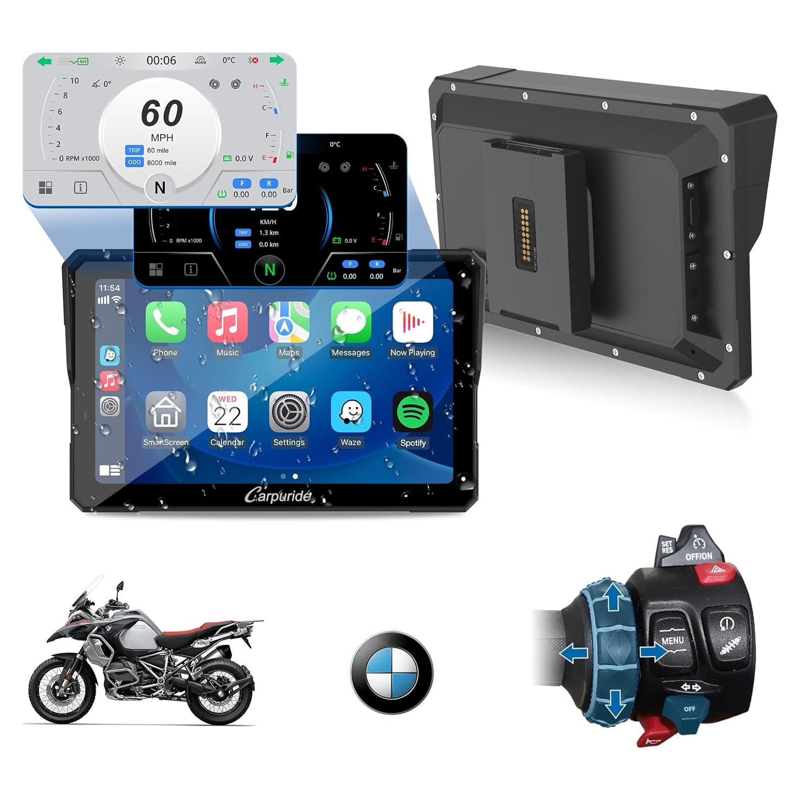 Pantalla GPS Carpuride W702BS PRO para Motocicletas BMW 7"