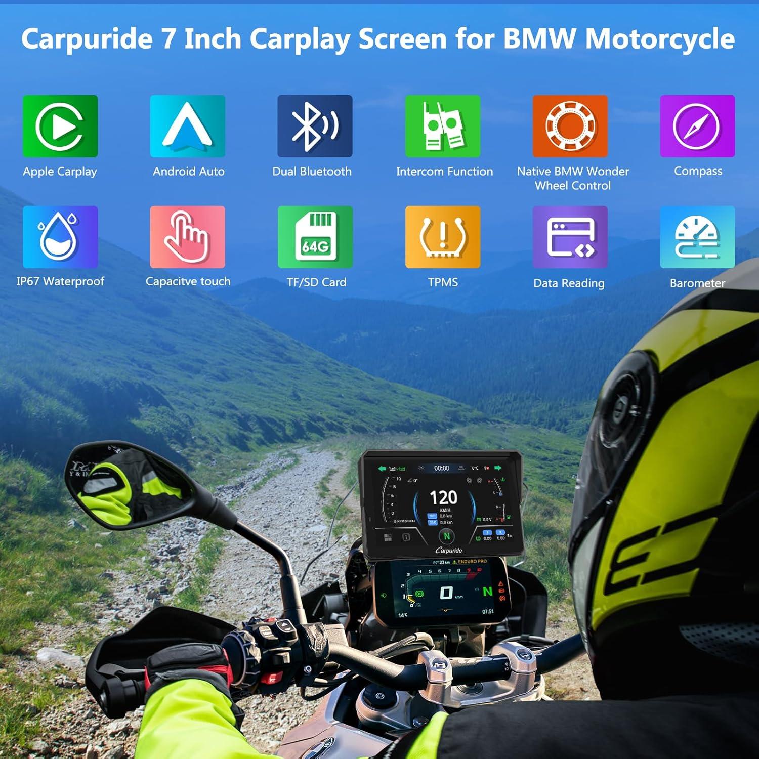 Pantalla GPS Carpuride W702BS PRO para Motocicletas BMW 7"
