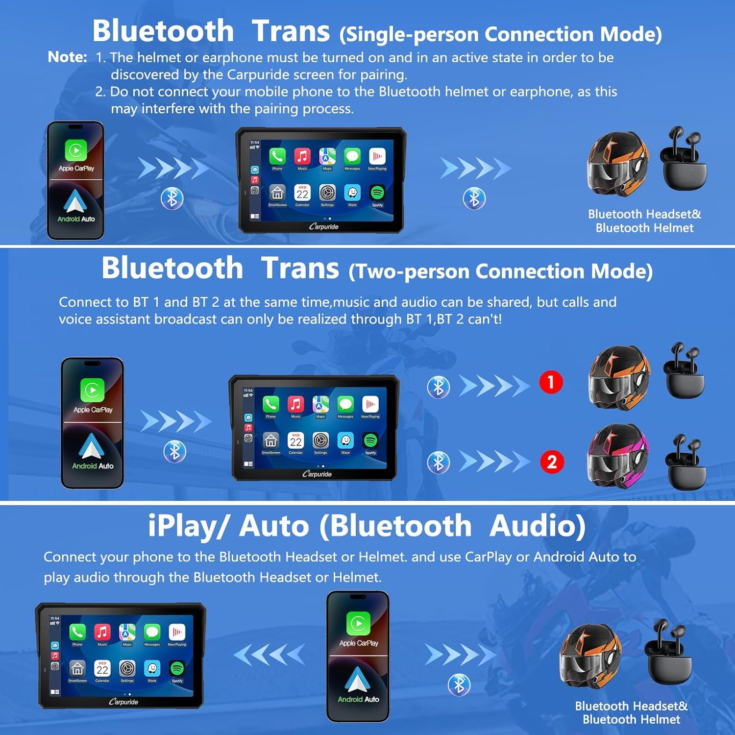 Pantalla GPS Carpuride W702BS PRO para Motocicletas BMW 7"