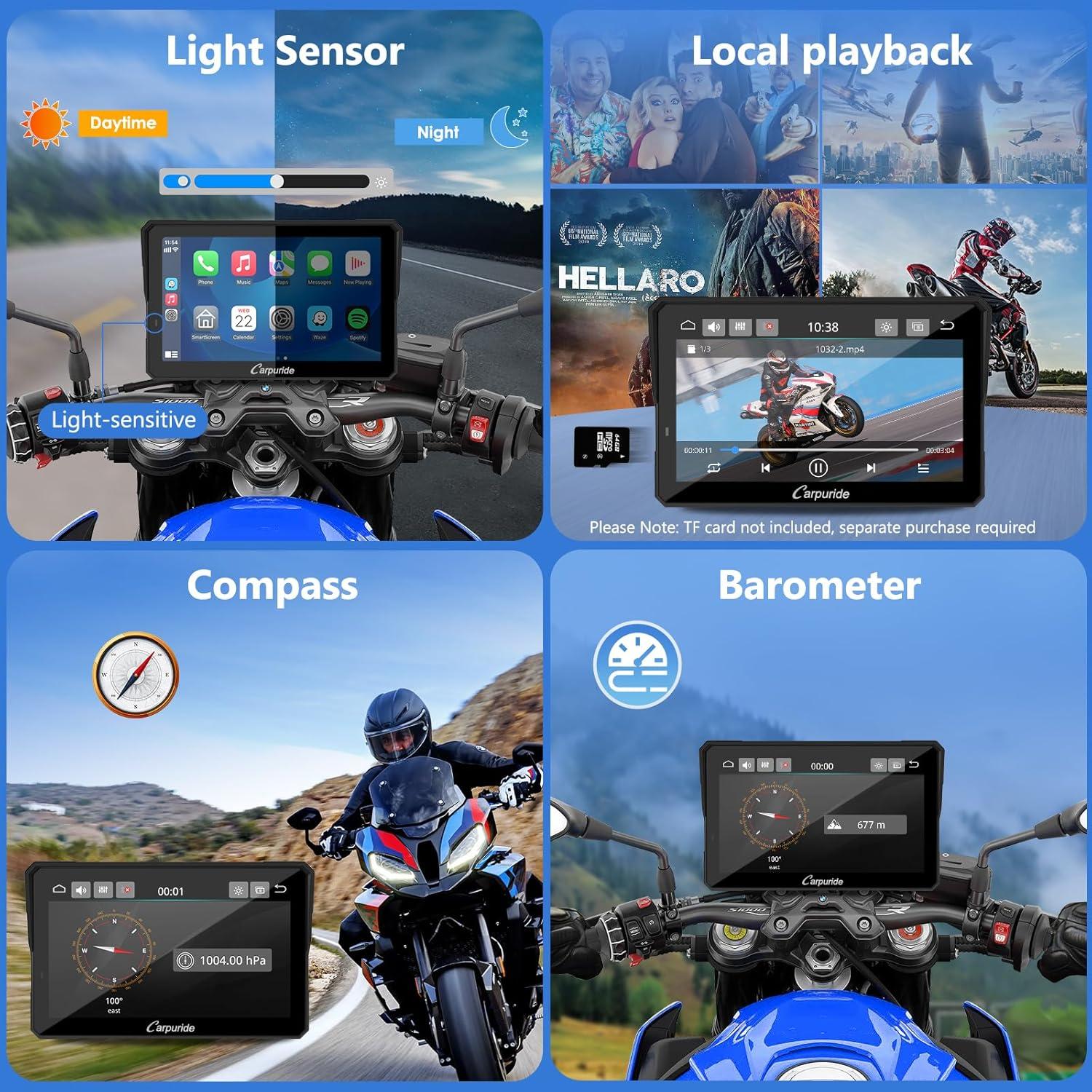 Pantalla GPS Carpuride W702BS PRO para Motocicletas BMW 7"