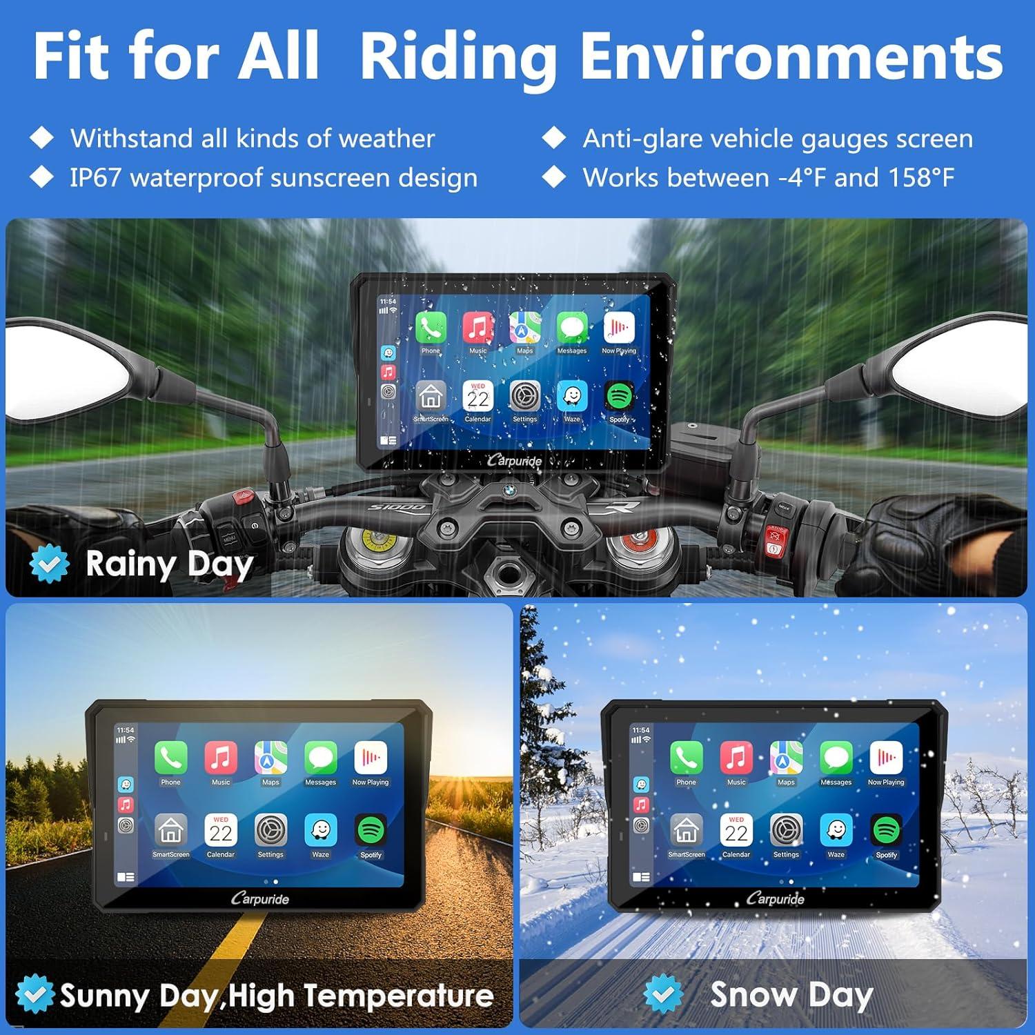 Pantalla GPS Carpuride W702BS PRO para Motocicletas BMW 7"