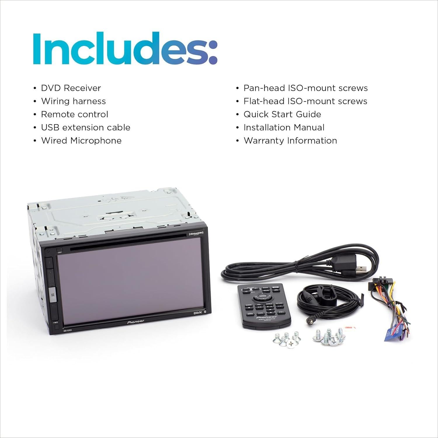 Receptor Multimedia Pioneer AVH-521EX Doble Din 6.8" Bluetooth