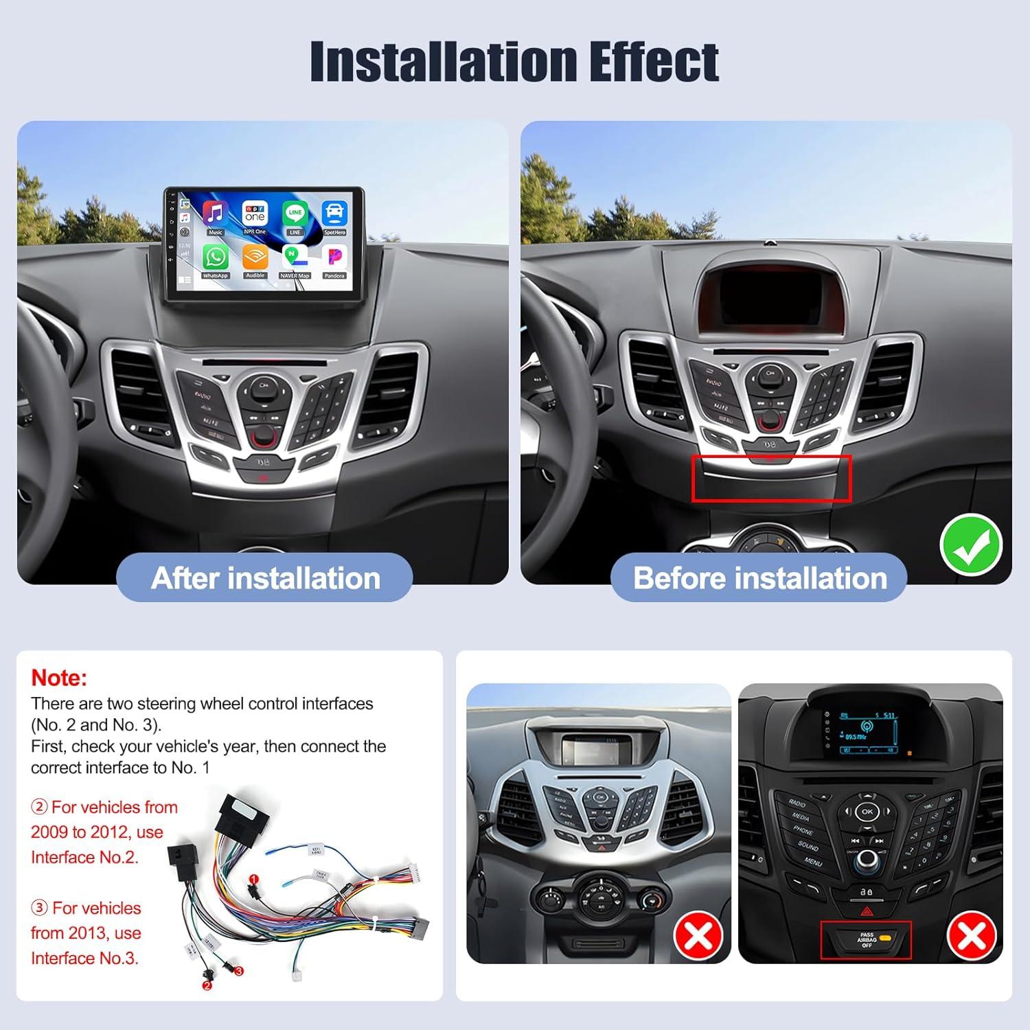 Estéreo de Coche Android SIXWIN 9" para Ford Fiesta 2009-2014