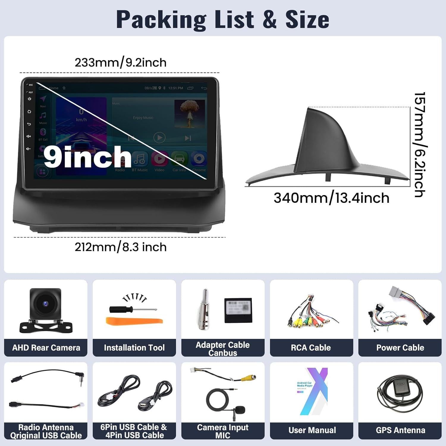 Estéreo de Coche Android SIXWIN 9" para Ford Fiesta 2009-2014