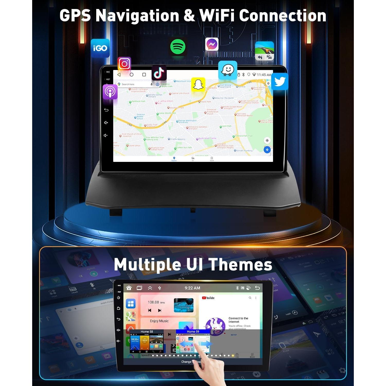 Estéreo de Coche Leadfan para Ford Fiesta 2009-2014, Pantalla 9"