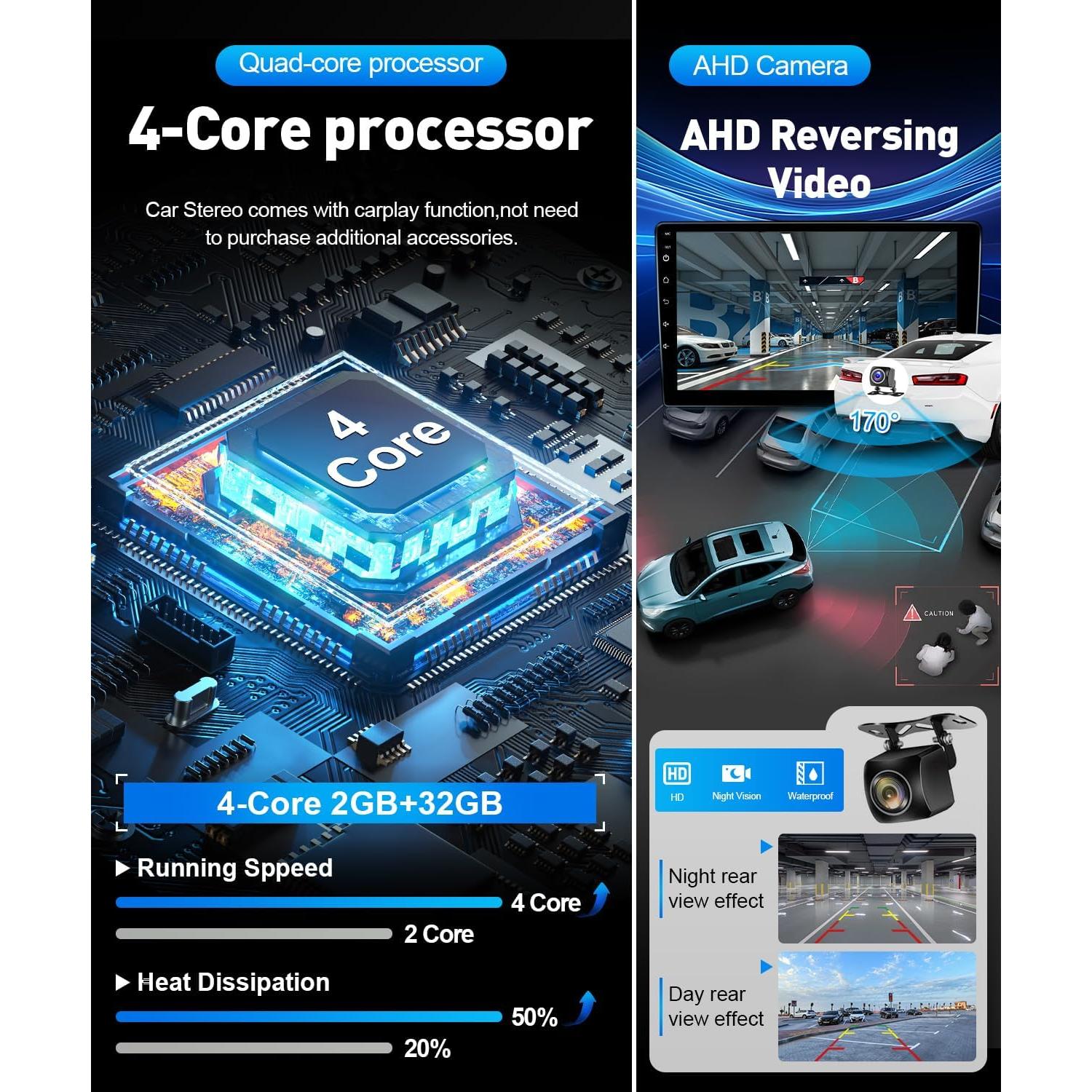 Estéreo de Coche Leadfan para Ford Fiesta 2009-2014, Pantalla 9"