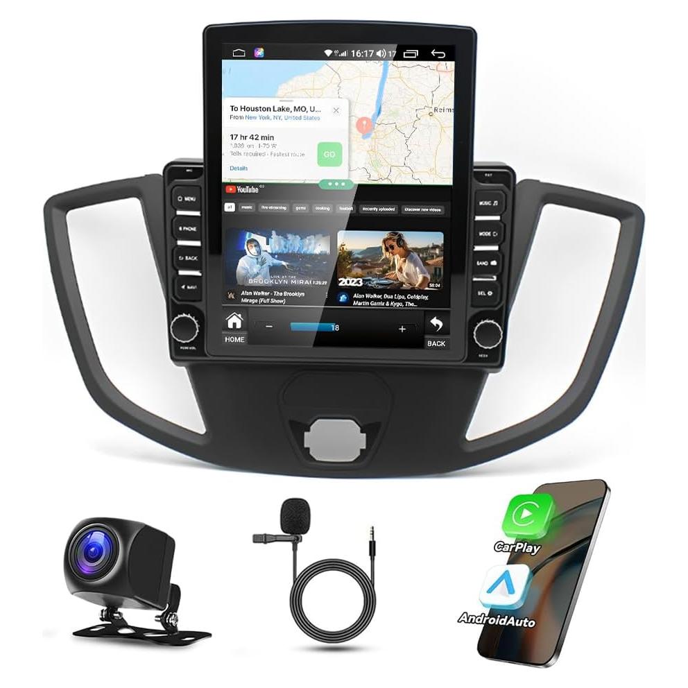 Estéreo Doble Din Oskkude 9.7" Android 13 para Ford Transit