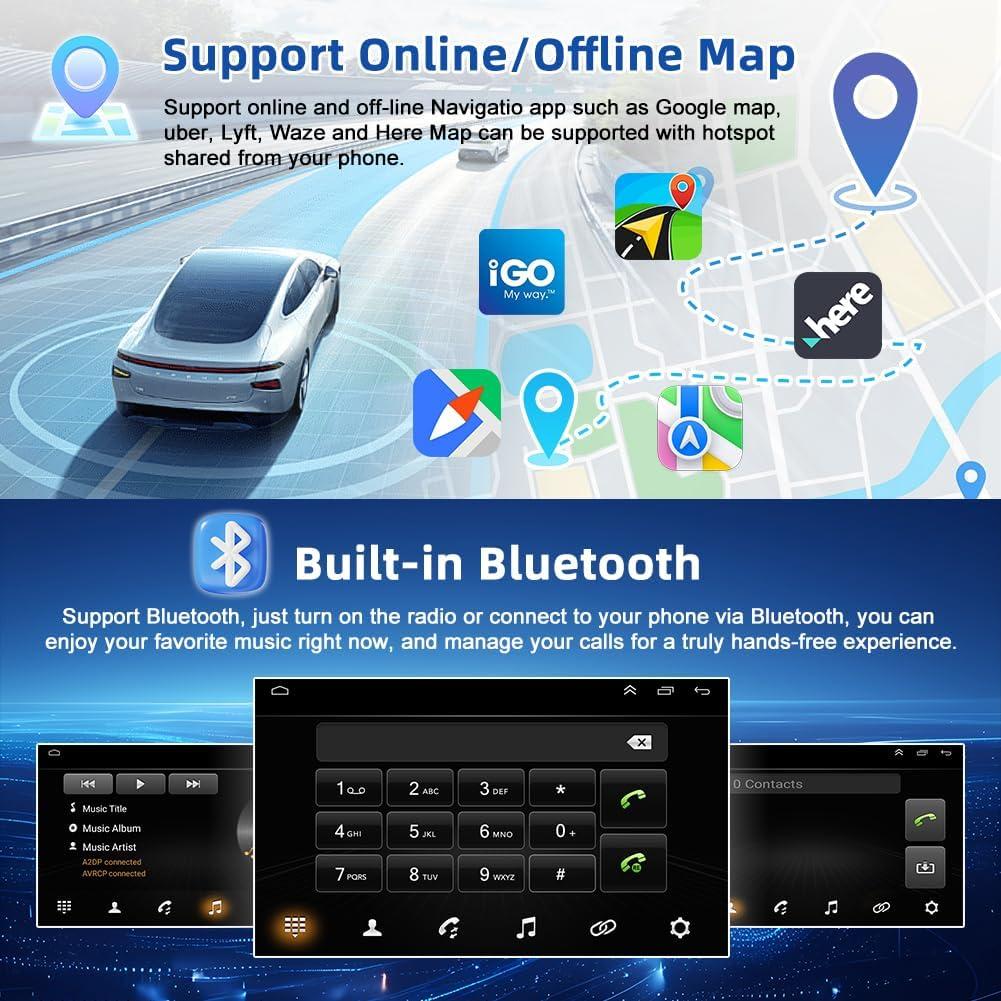 Estéreo Doble Din Oskkude 9.7" Android 13 para Ford Transit