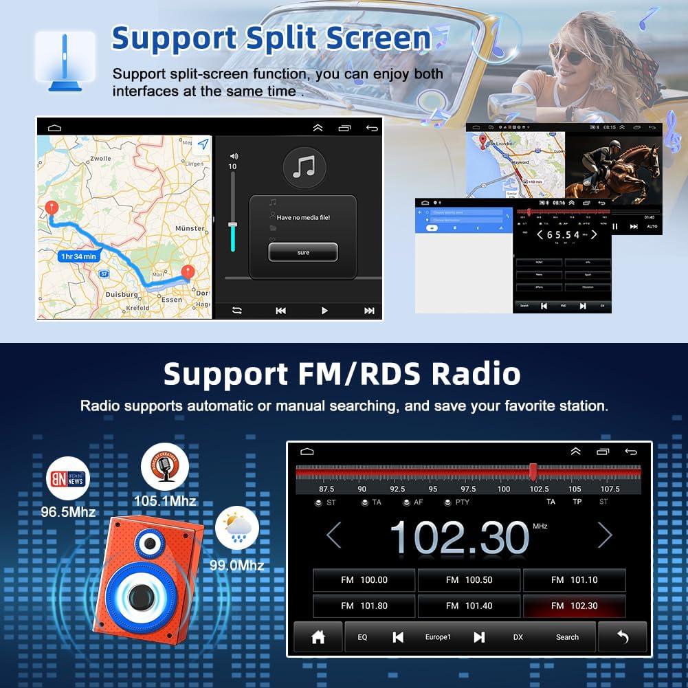 Estéreo Doble Din Oskkude 9.7" Android 13 para Ford Transit