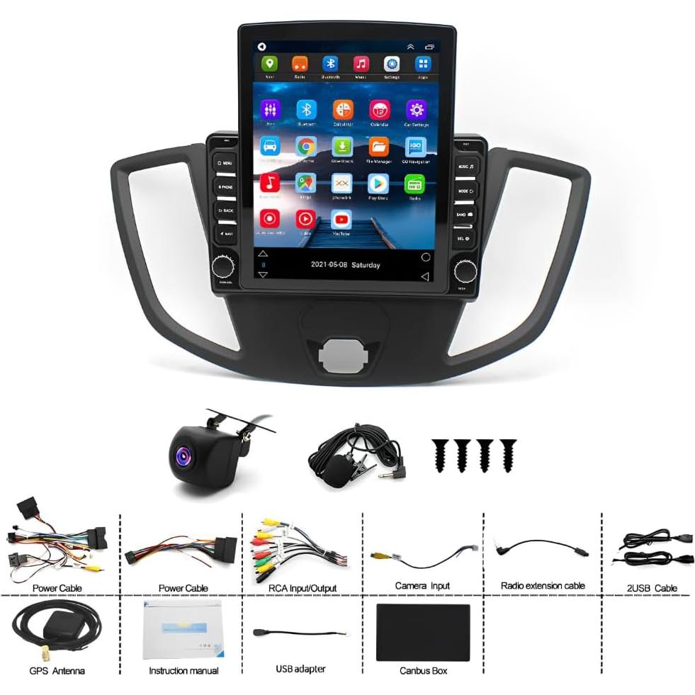 Estéreo Doble Din Oskkude 9.7" Android 13 para Ford Transit