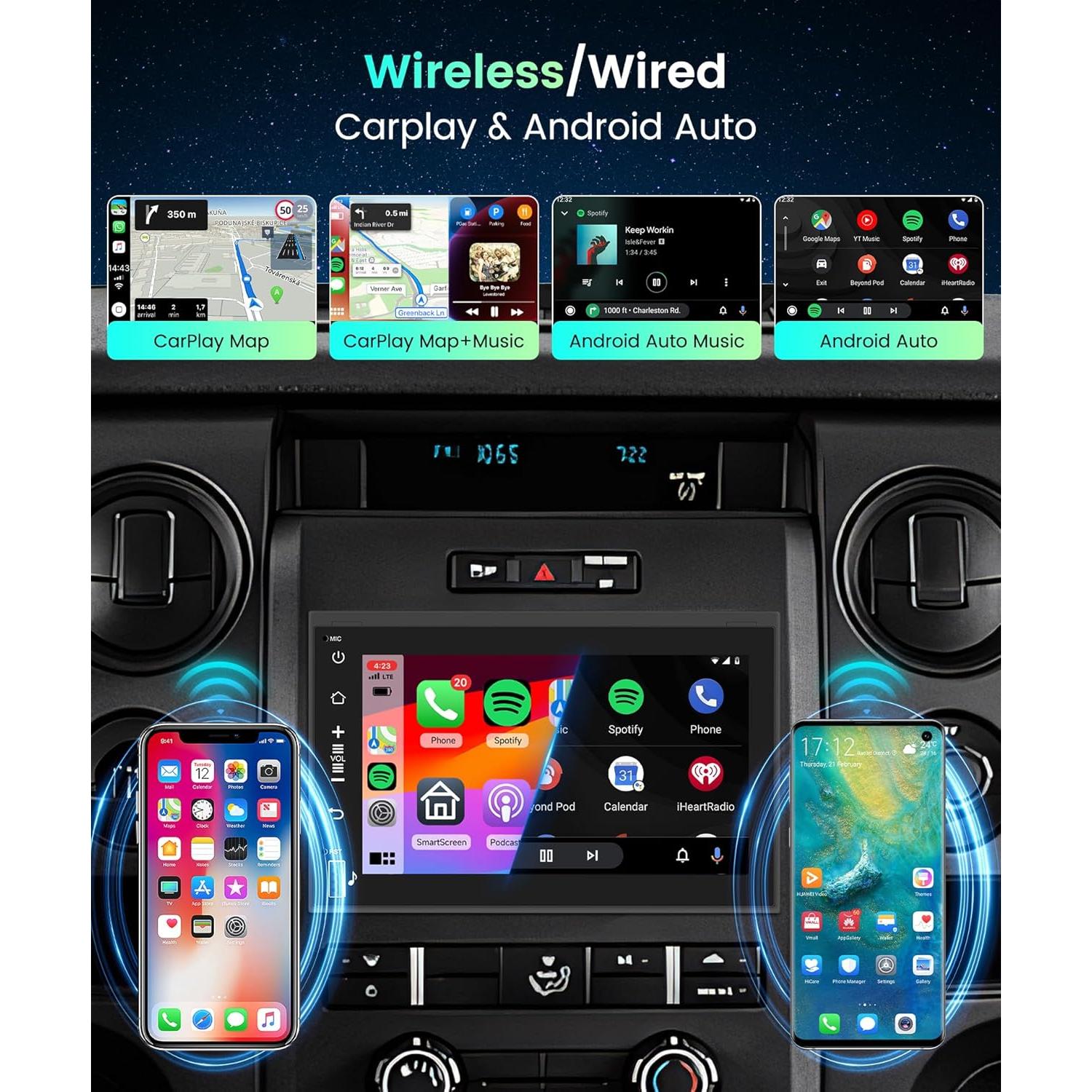 Estéreo Android Podofo 2G 64G para Ford F150 F250 F350 7"