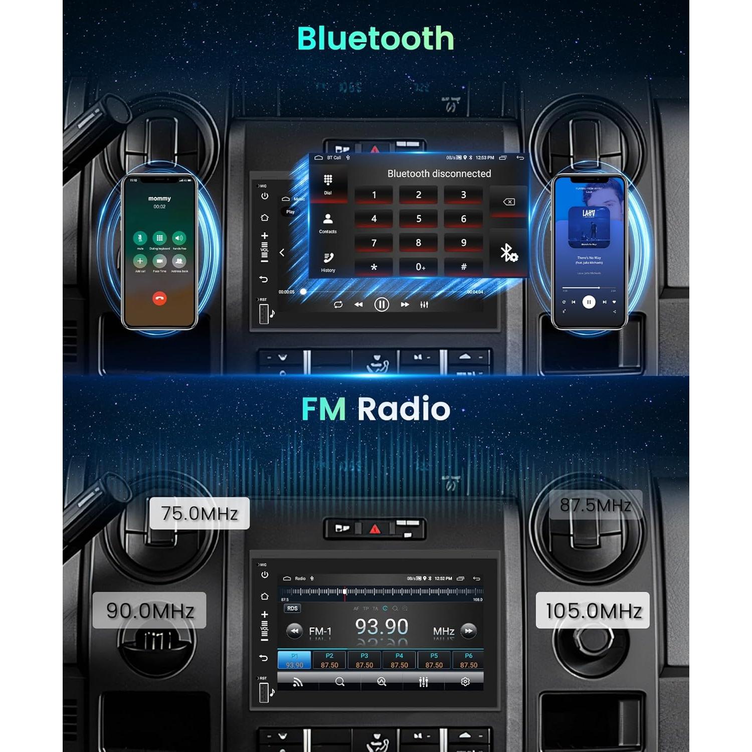 Estéreo Android Podofo 2G 64G para Ford F150 F250 F350 7"