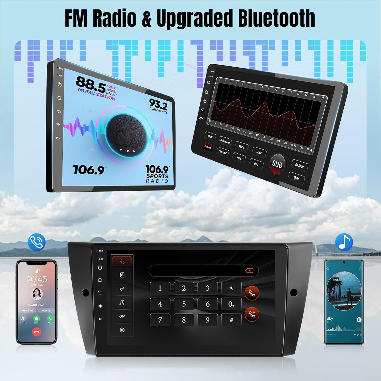 Estéreo de Coche Leadfan para BMW 3 E90 E91 E92 E93 2005-2011, Pantalla 9" con Carplay y Android Auto