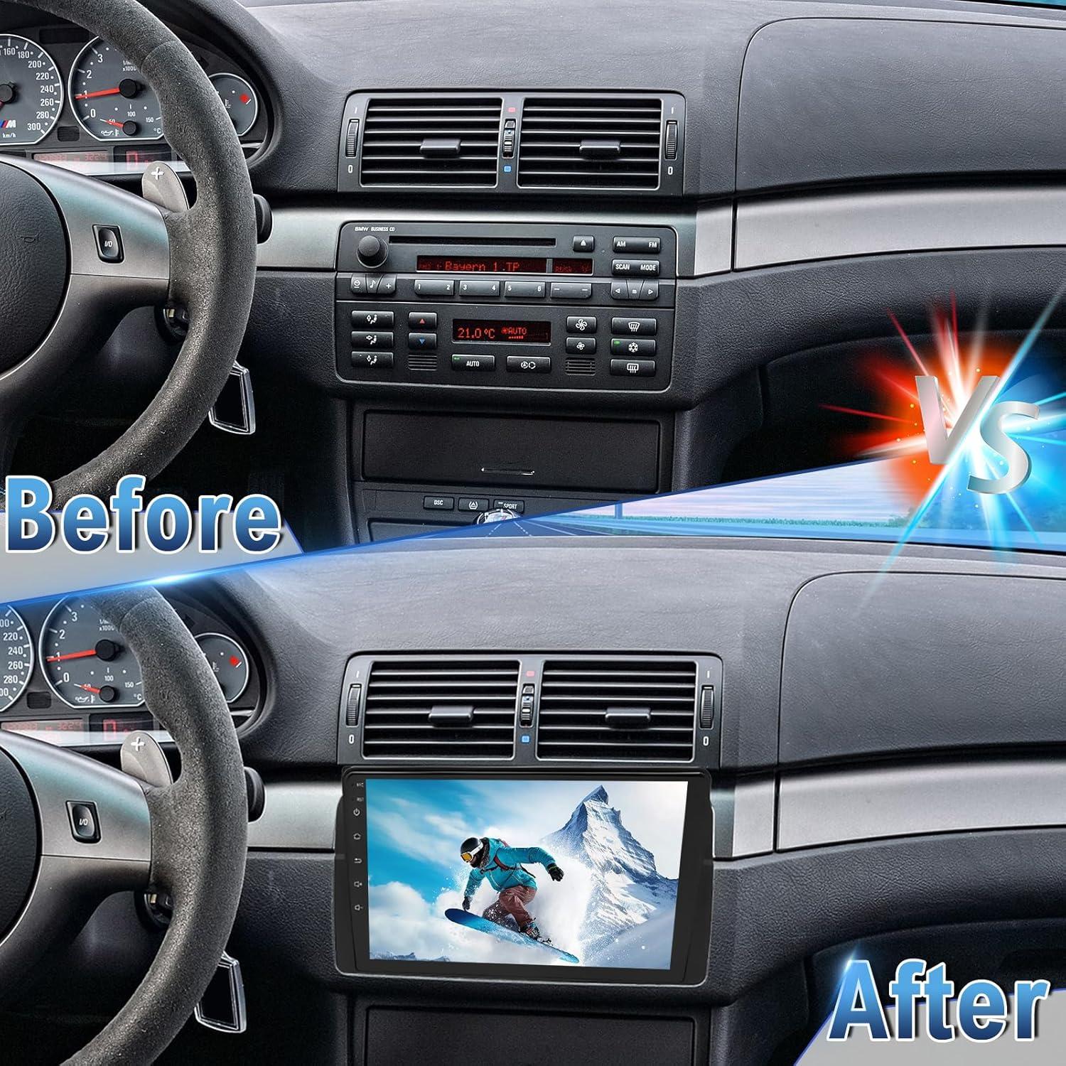 Radio de Coche Android 15 Slakerbe 9" Double Din BMW E46