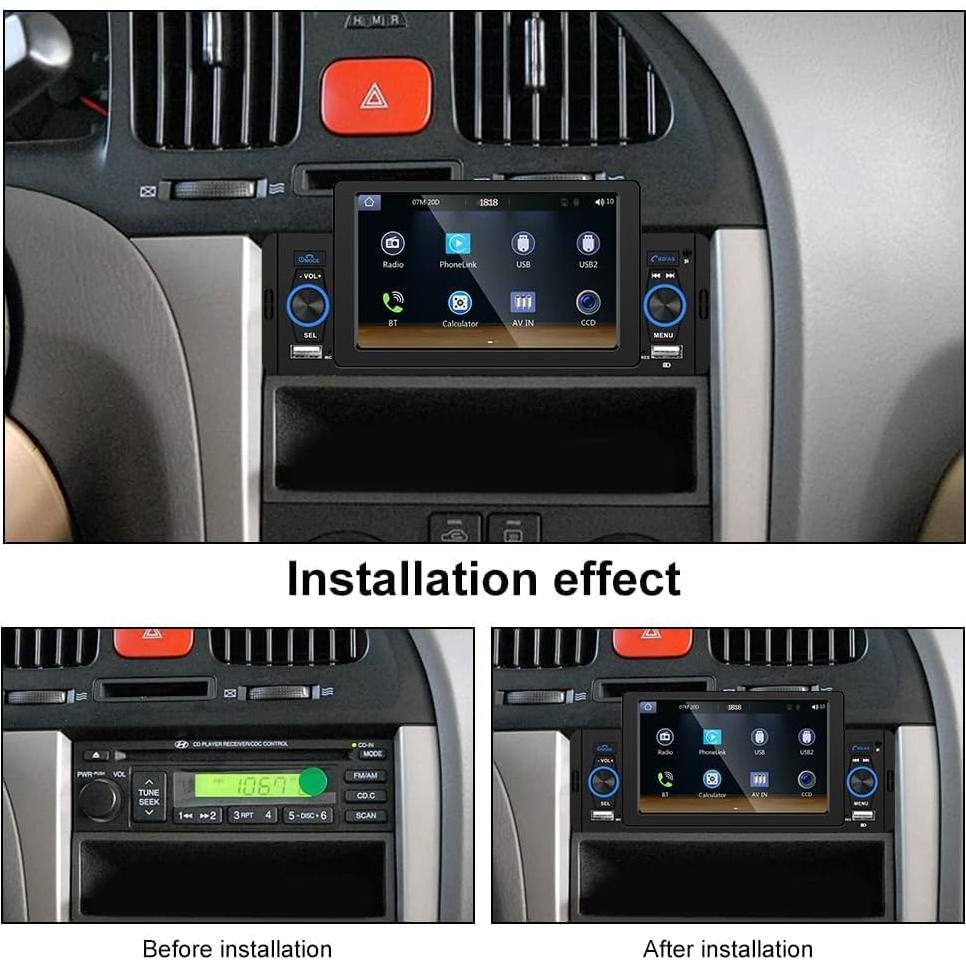 Estéreo de Coche Hikity 5" Una Din con Carplay y Android Auto