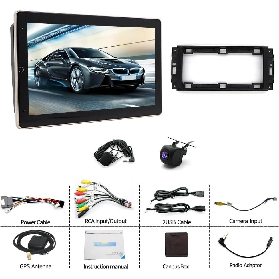 Radio de Coche 2 Din Slakerbe 10" Android 14 GPS Carplay