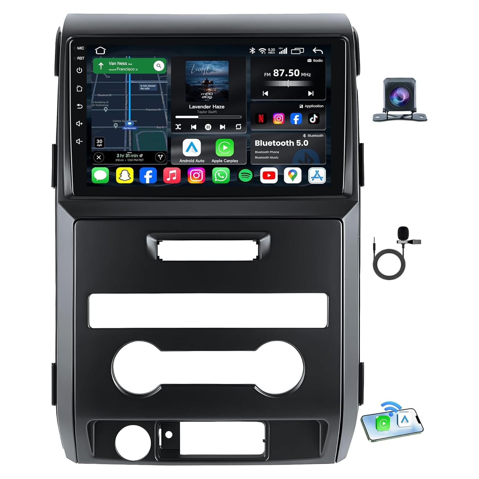 Estéreo Android 2GB RAM 64GB ROM para Ford F150 2009-2014