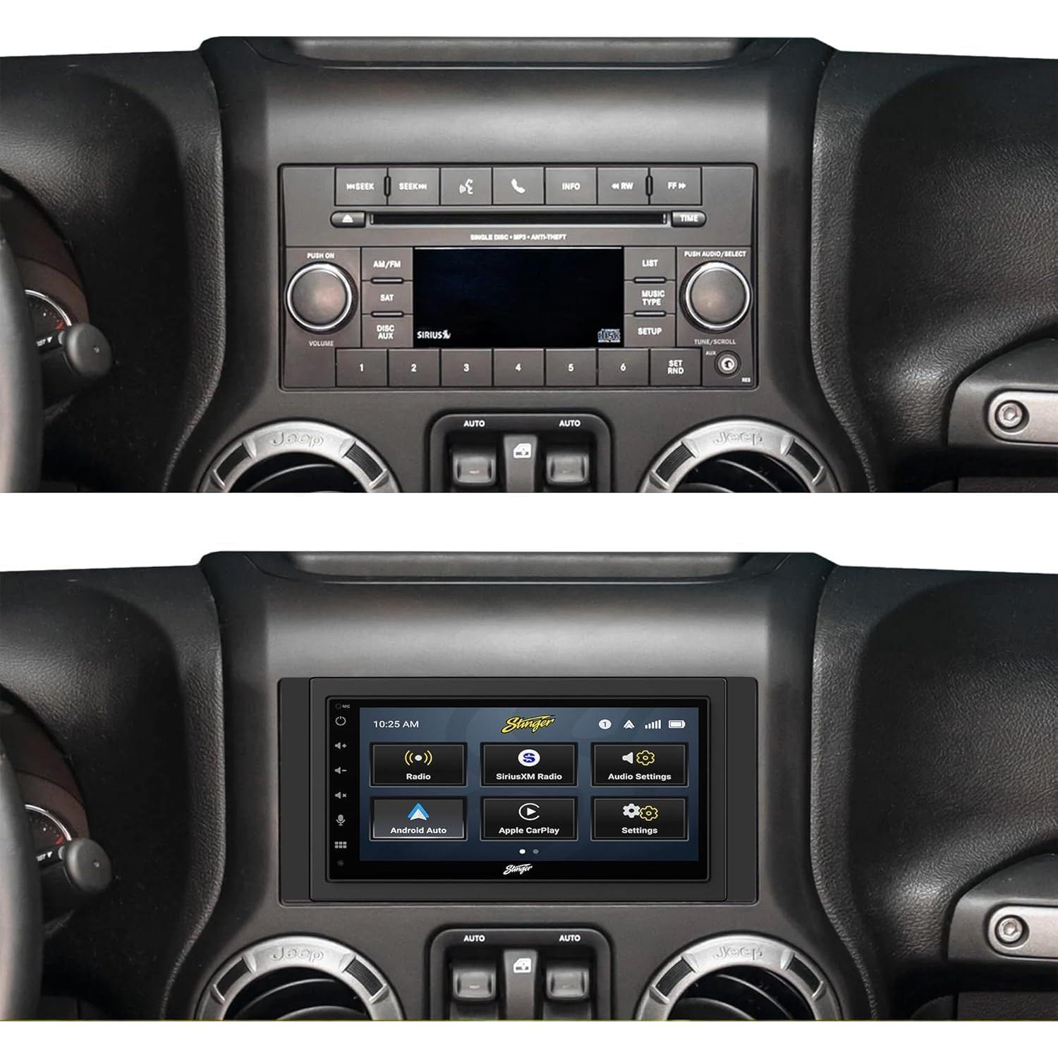 Estéreo Doble Din Stinger Wrangler JK 2007-2017 6.8" HD