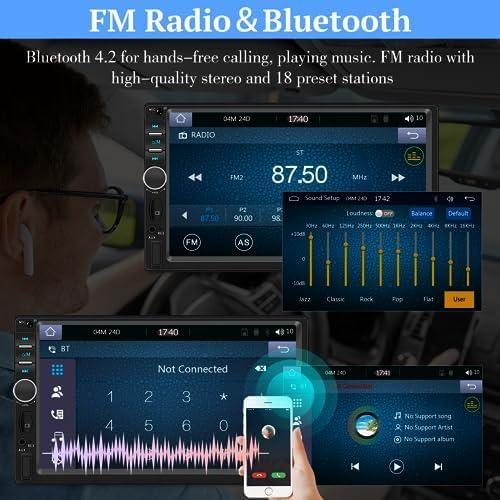 Estéreo de Coche NHOPEEW Doble Din 7" HD con Carplay y Android Auto