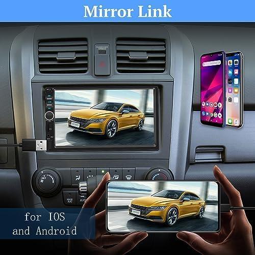 Estéreo de Coche NHOPEEW Doble Din 7" HD con Carplay y Android Auto