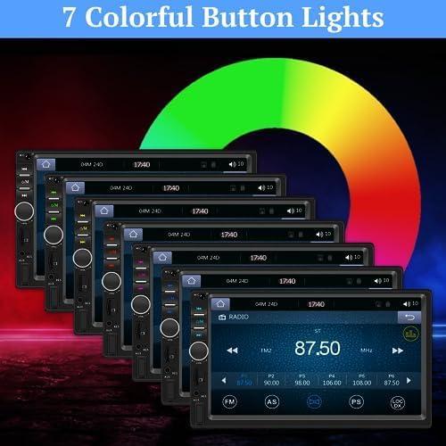 Estéreo de Coche NHOPEEW Doble Din 7" HD con Carplay y Android Auto