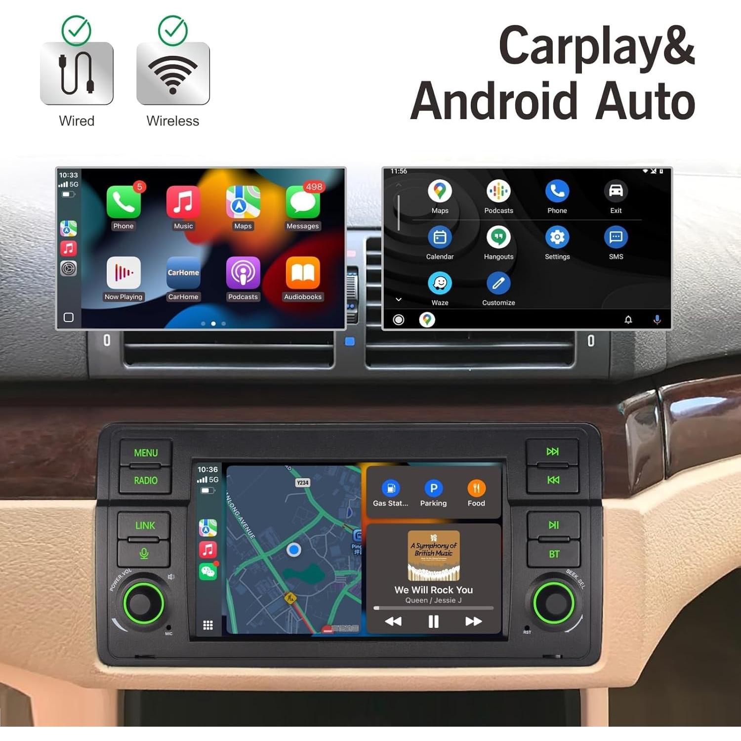 Radio de Coche BMW E46 1999-2005 Carplay Android Auto Bluetooth